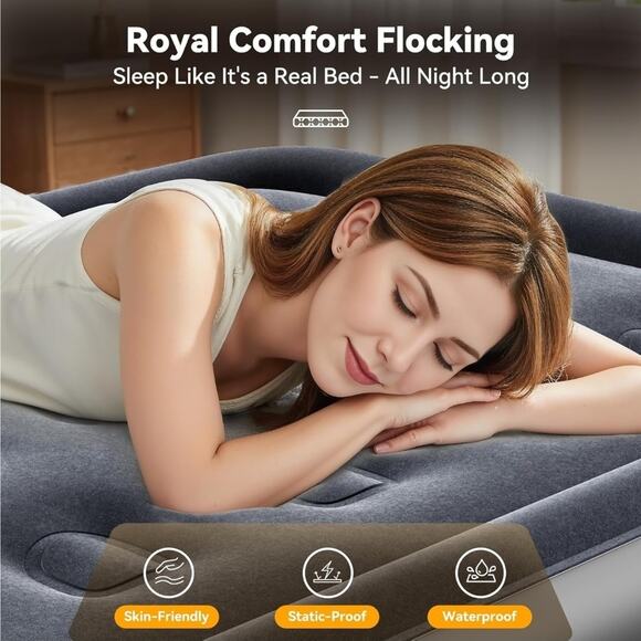 Twin Air Mattress with Built in Pump, Inflates 2 Minutes 18” Raised, 330LB Max - Picture 4 of 7